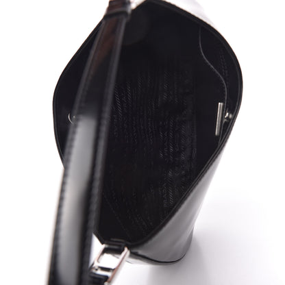 Prada Spazzolato Cleo Shoulder Bag Black 5 of 9