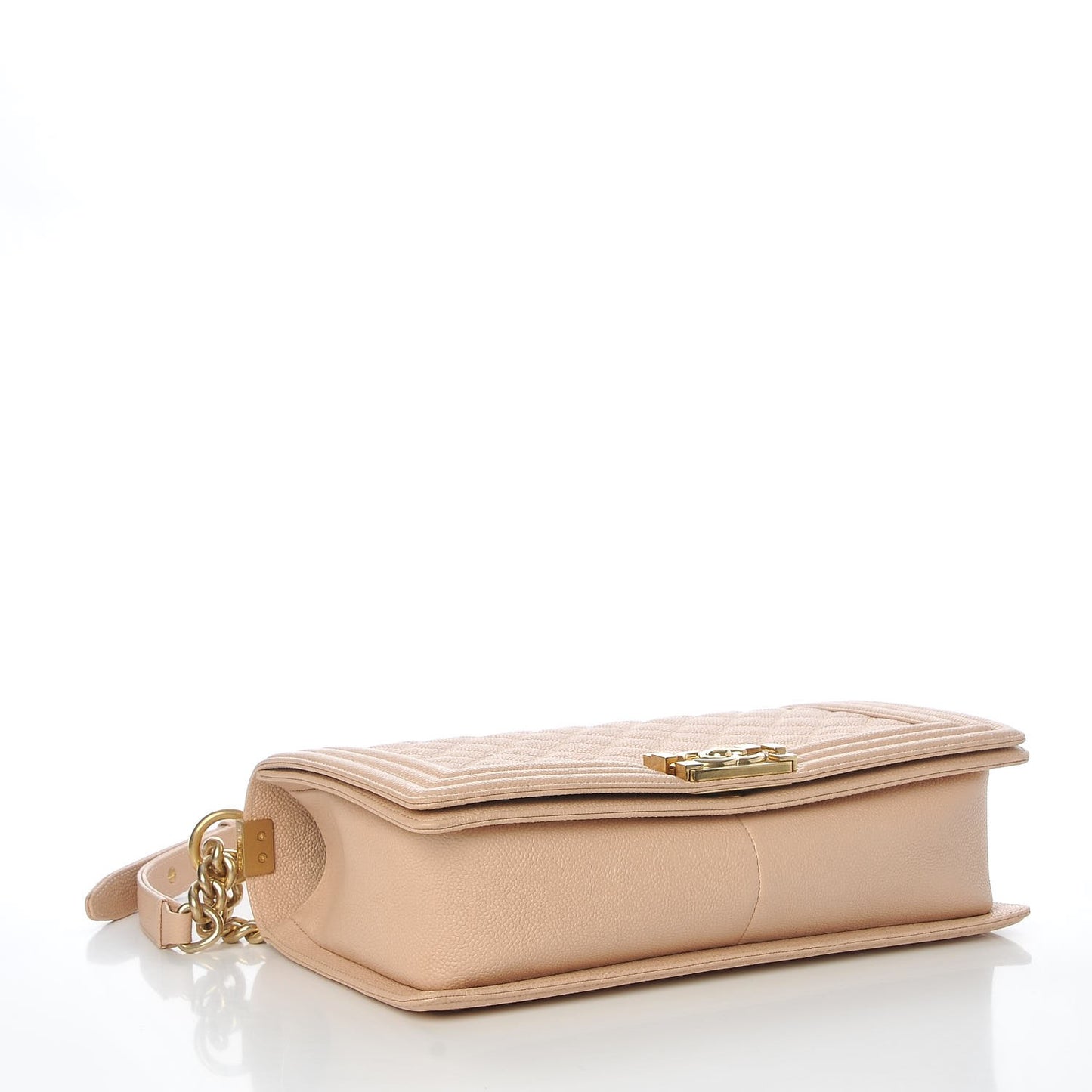 Caviar Quilted New Medium Boy Flap Beige Clair