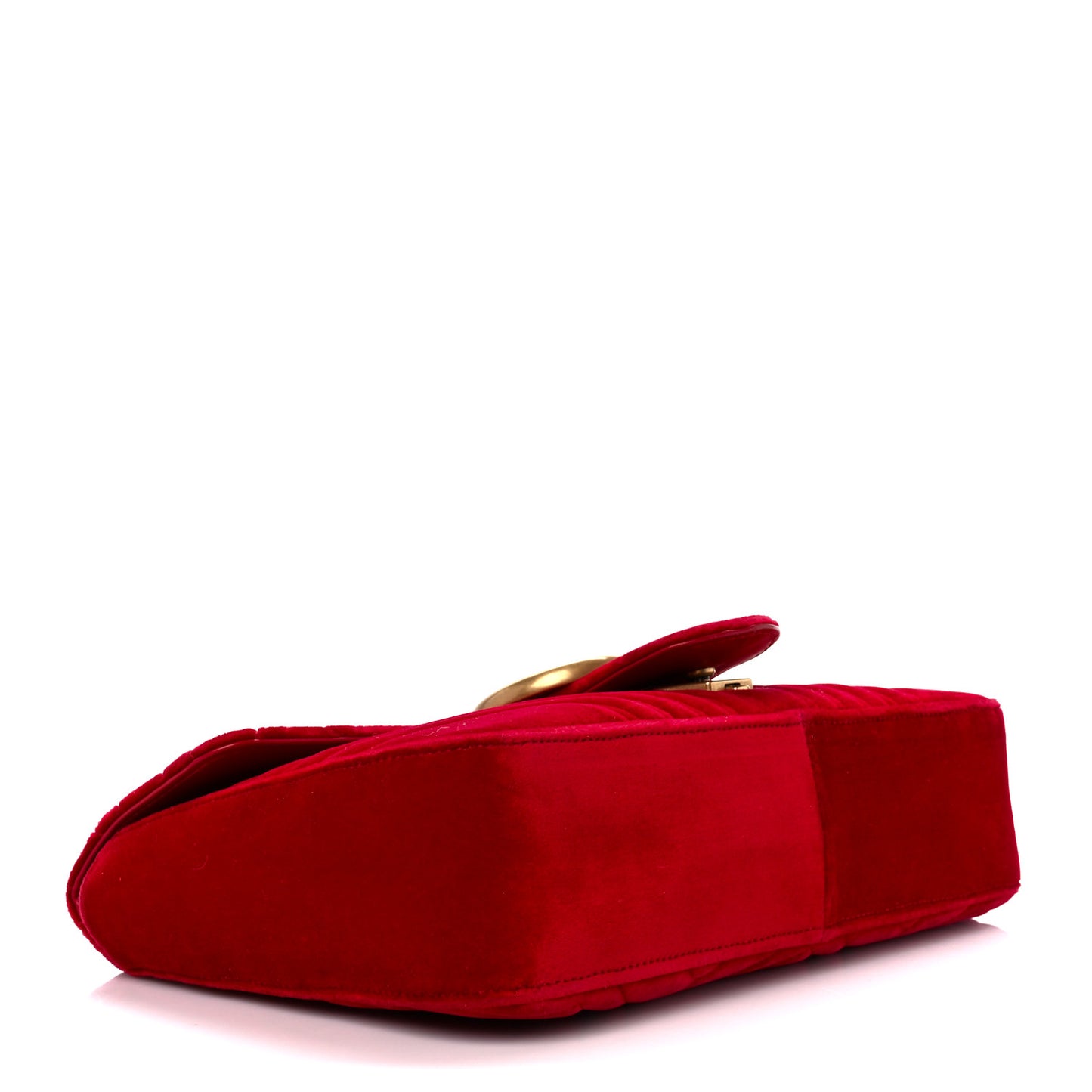 Velvet Matelasse Medium GG Marmont Shoulder Bag Hibiscus Red