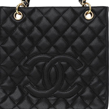 Chanel Caviar Quilted Petit Shopping Tote PST Black 8 of 12