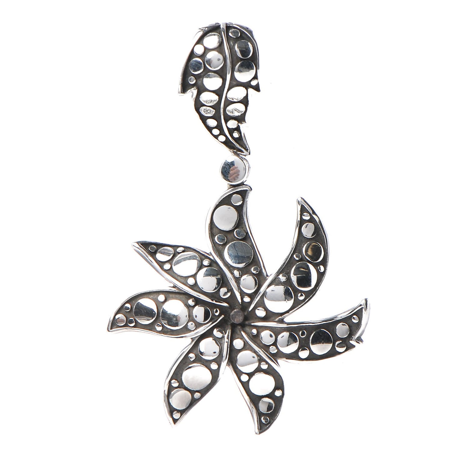 Sterling Silver Ayu Dot Jasmine Flower Pendant