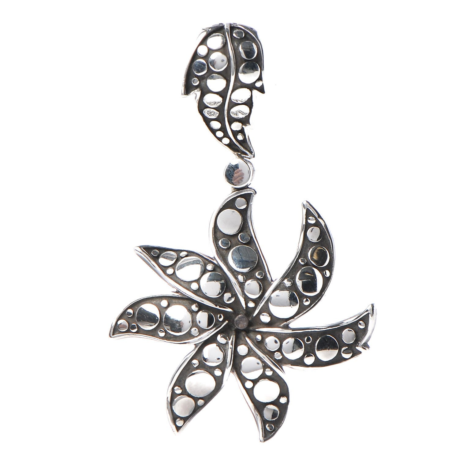 John Hardy Sterling Silver Ayu Dot Jasmine Flower Pendant 1 of 6