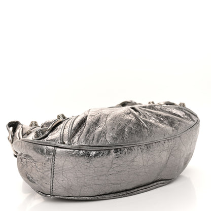 Balenciaga Metallic Agneau Arena Le Cagole Shoulder Bag XS Silver 4 of 12