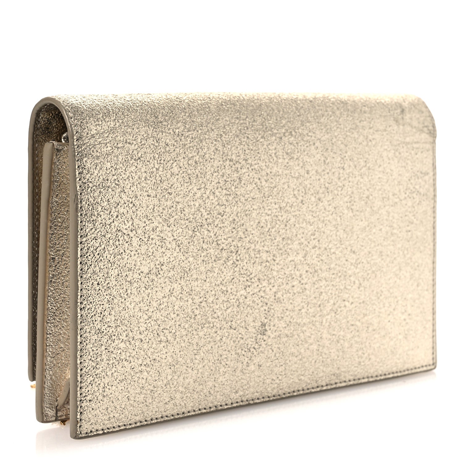 Saint Laurent Metallic Calfskin Classic Monogram Kate Tassel Chain Wallet Platine 3 of 14