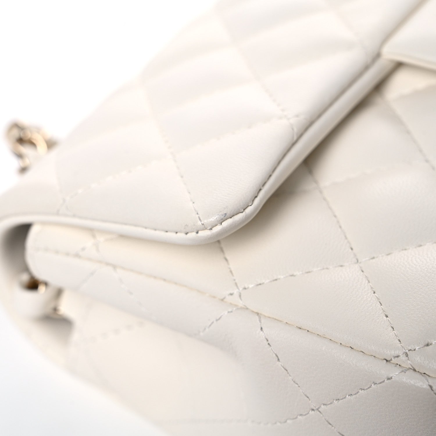 Chanel Lambskin Quilted Mini Rectangular Flap White 10 of 14