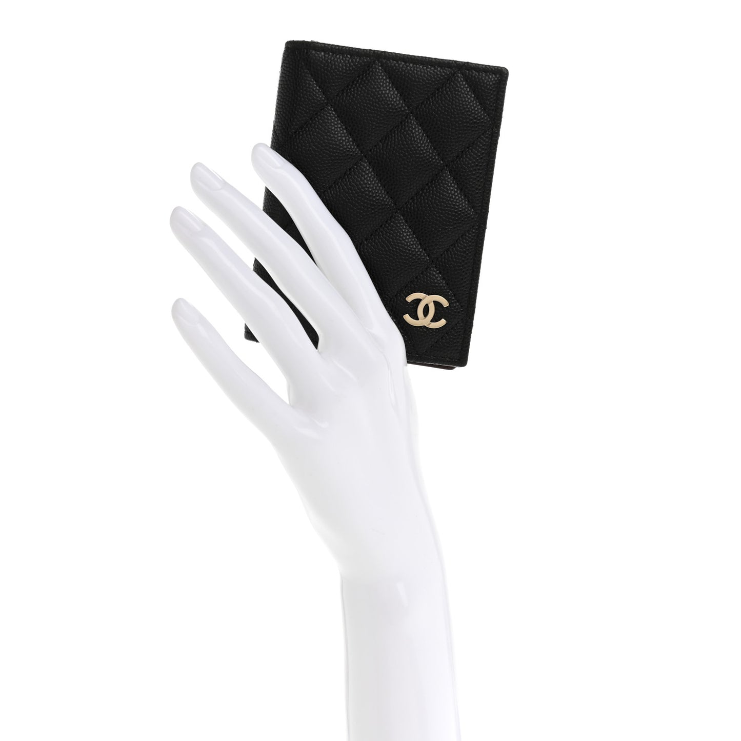 Caviar Quilted Card Holder Wallet Black