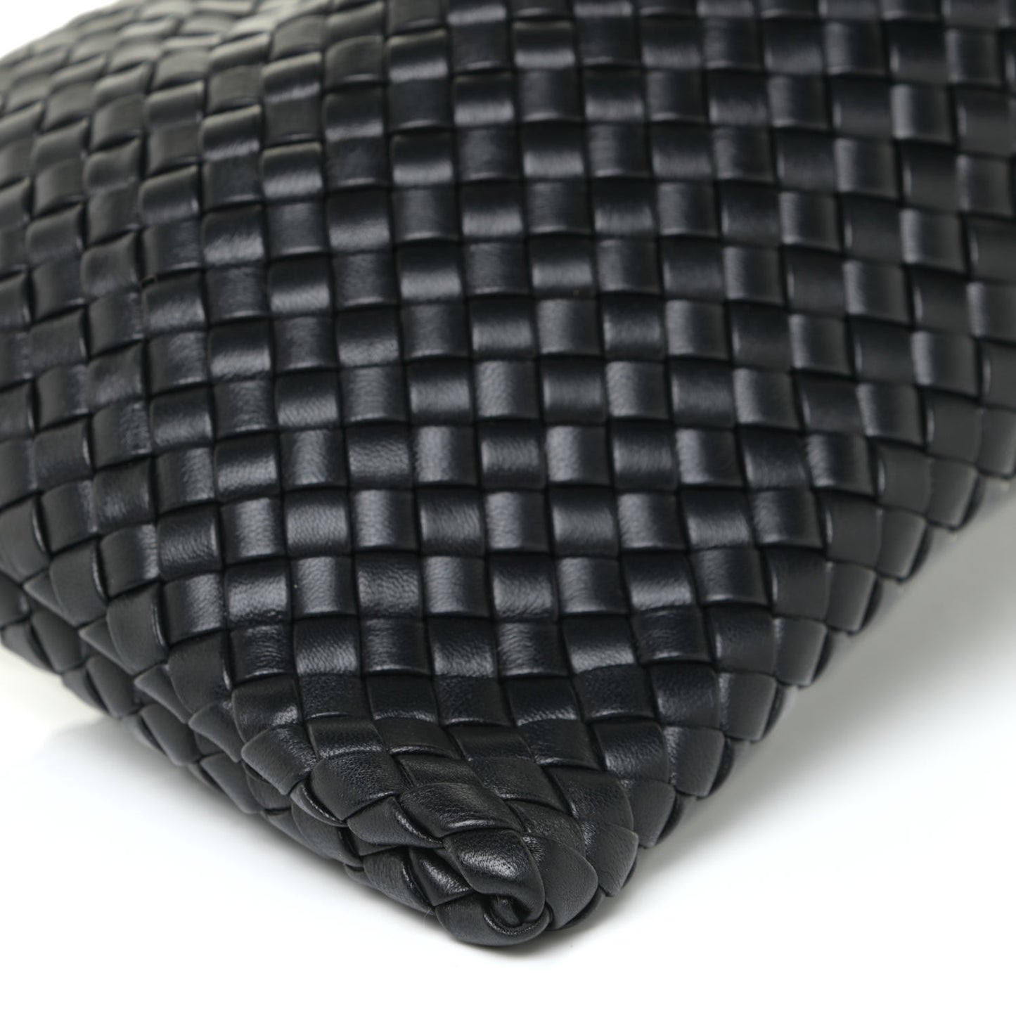 Nappa Intrecciato Crisscross Clutch Black