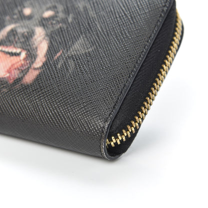 Givenchy Textured Coated Canvas Rottweiler Print Zip Wallet Black 9 of 9