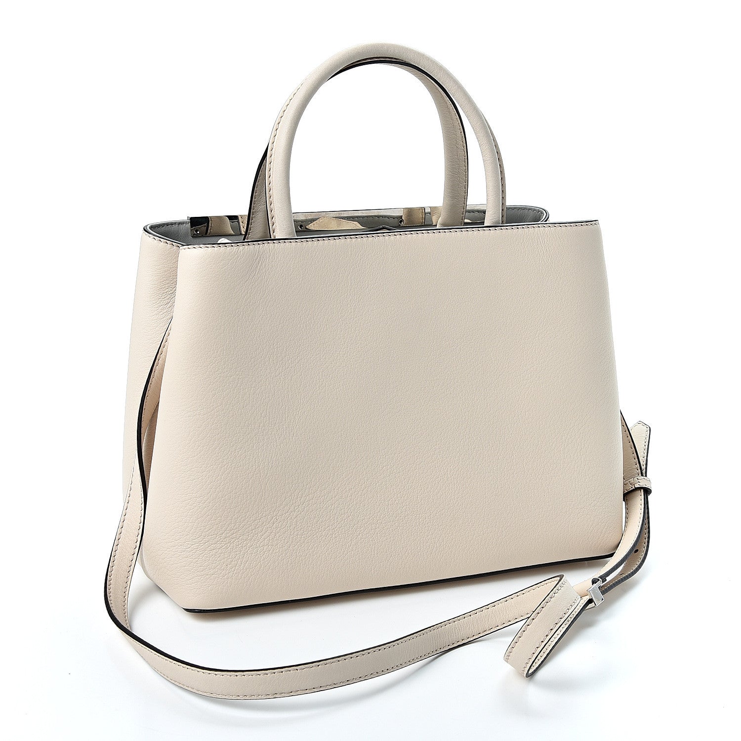 Fendi Vitello Dolce Century Petite 2Jours Tote Camelia Ghiaccio 2 of 8