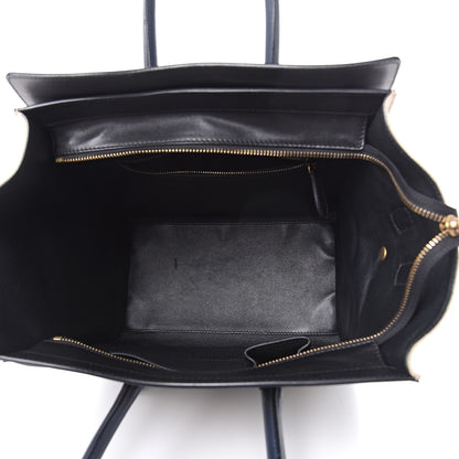 Celine Linen Smooth Calfskin Mini Bi-Color Luggage Natural Black 5 of 19