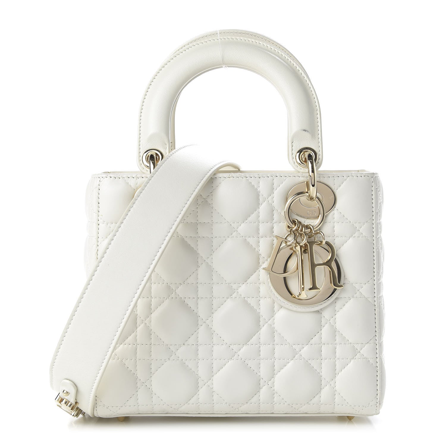 Christian Dior Lambskin Cannage Small My ABCDior Lady Dior White 1 of 12