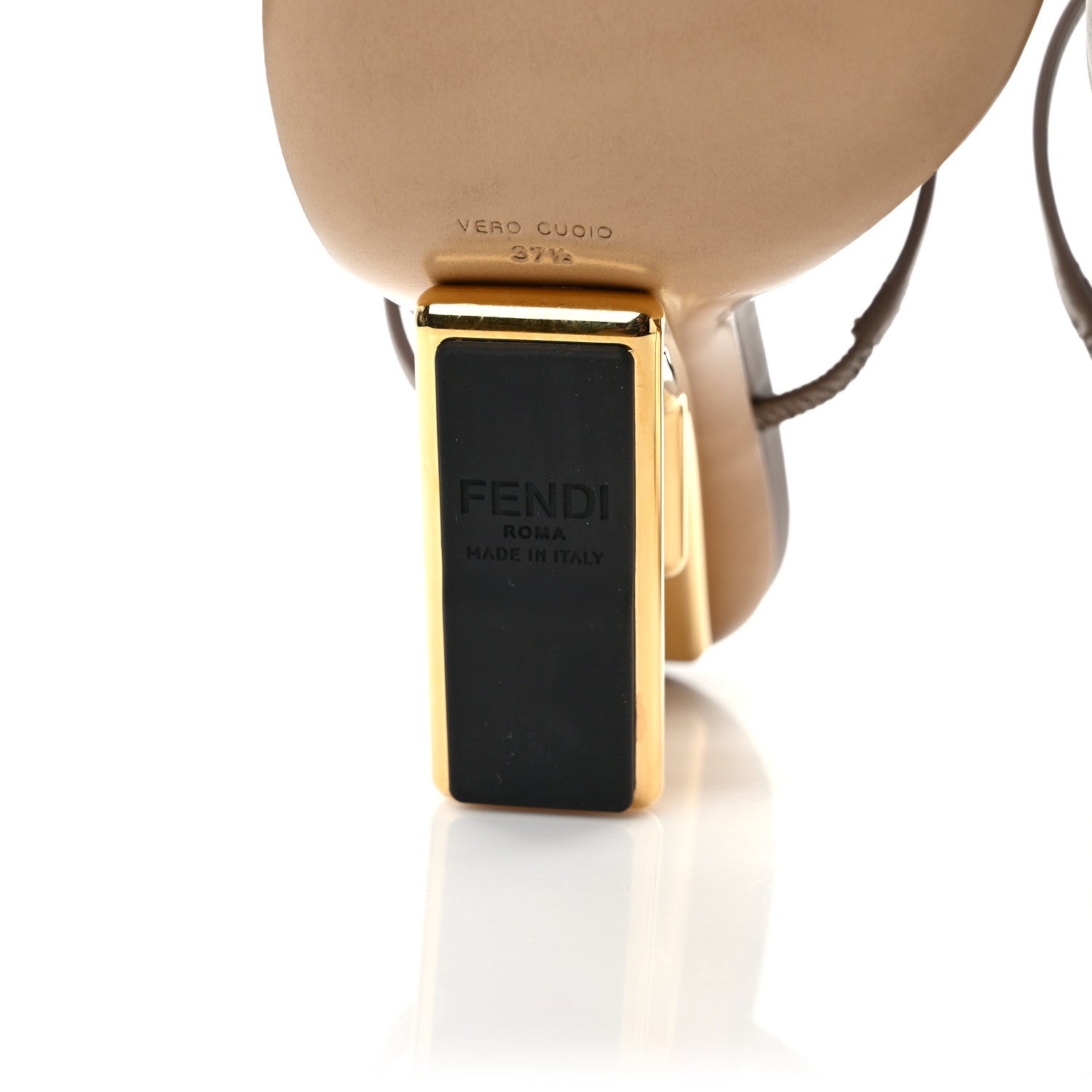Fendi Vitello Fendi First 95mm Slide Sandals 37.5 Caribou 7 of 7