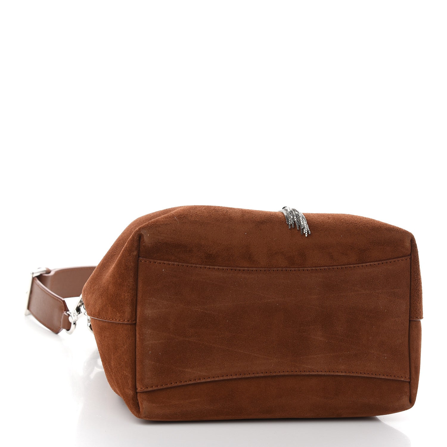 Jimmy Choo Suede Bon Bon Bucket Dark Tan 4 of 8