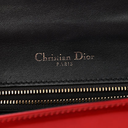 Christian Dior Metallic Patent Micro-Cannage Small Diorama Flap Bag Red 5 of 11