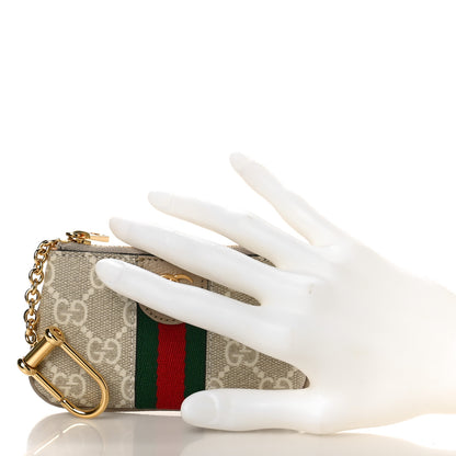 Gucci GG Supreme Monogram Web Ophidia Key Case Beige Mystic White Oatmeal 2 of 9