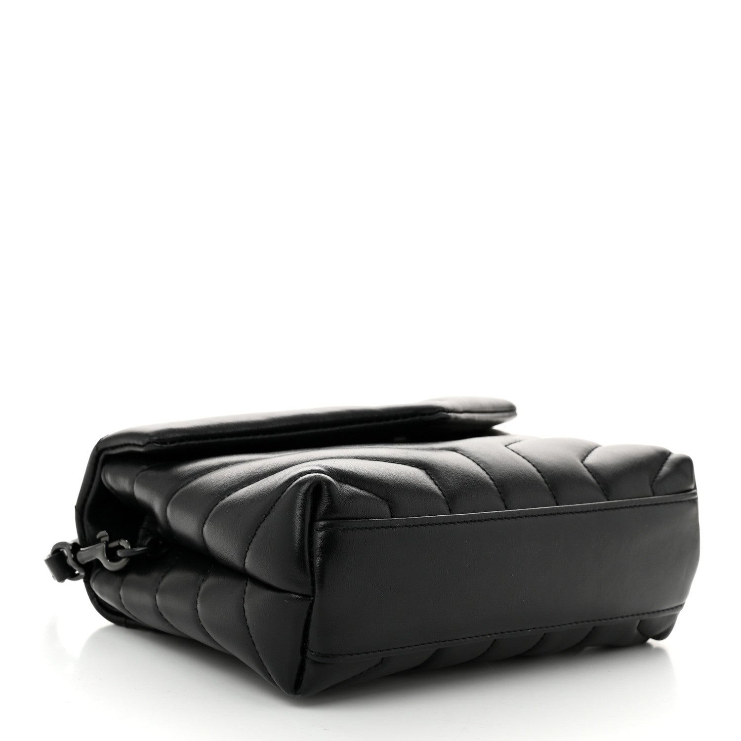 Saint Laurent Calfskin Y Quilted Monogram Monochrome Toy Loulou Crossbody Bag Black 4 of 11
