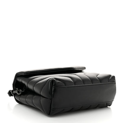 Saint Laurent Calfskin Y Quilted Monogram Monochrome Toy Loulou Crossbody Bag Black 4 of 11