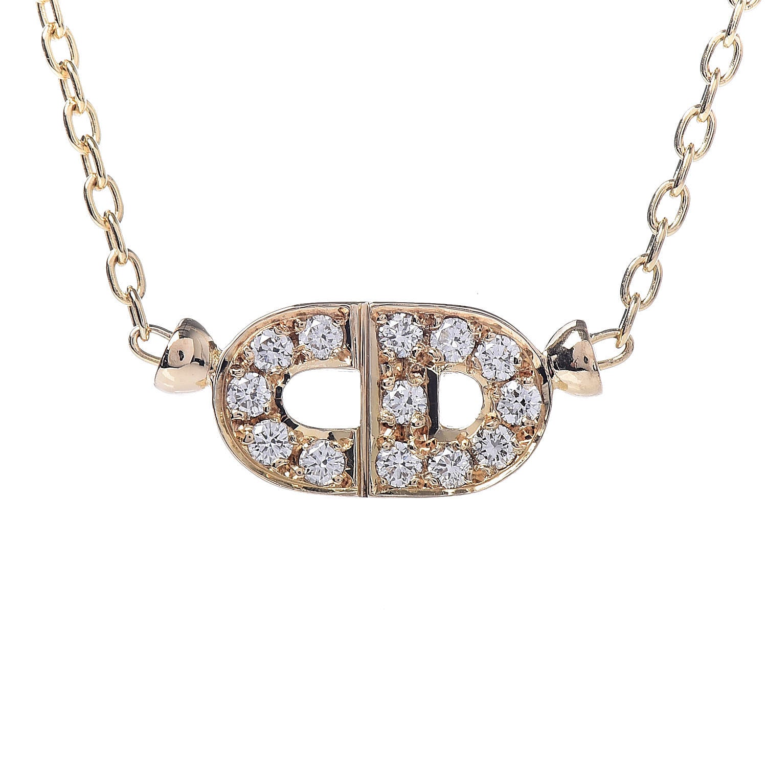 Christian Dior 18K Yellow Gold Diamond Pendant Necklace 4 of 6
