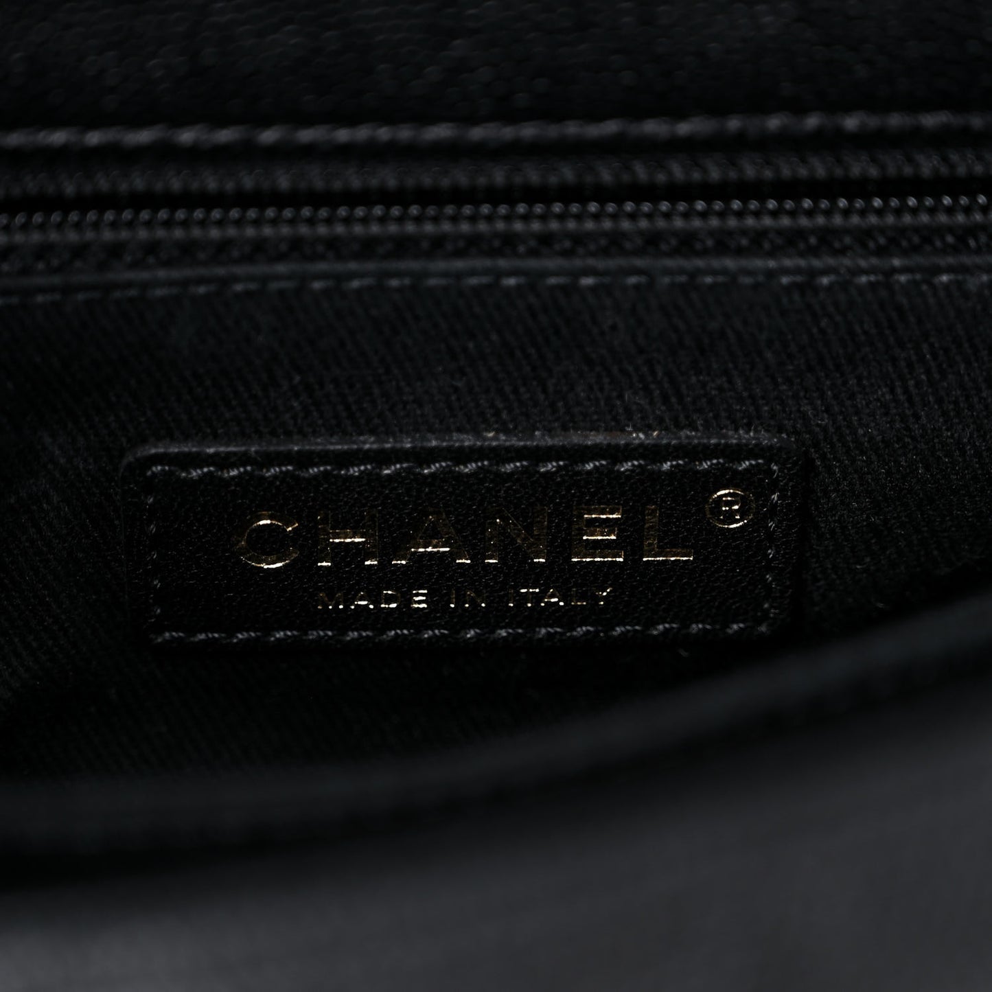 Caviar Lizard Embossed Quilted Mini Coco Handle Flap Black