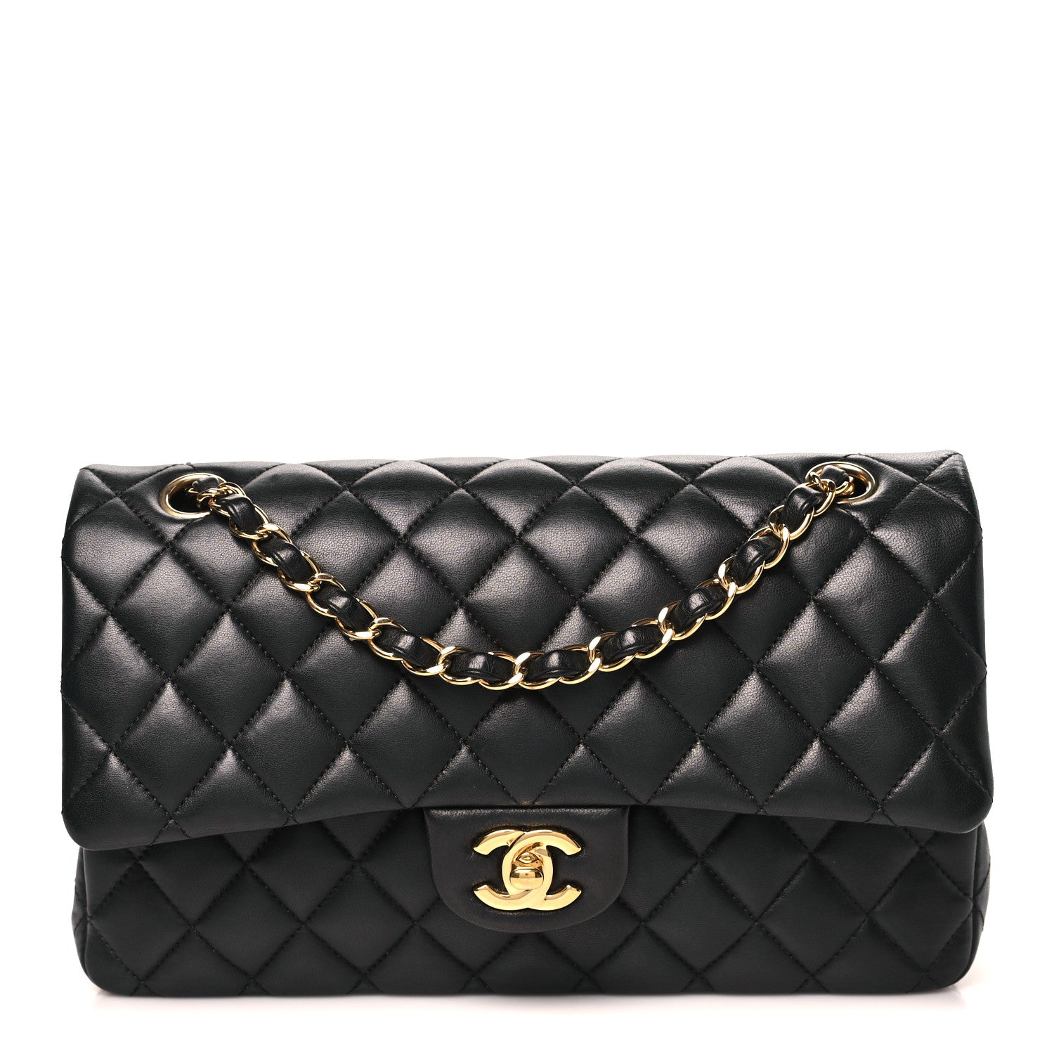 Chanel Lambskin Quilted Medium Double Flap Black 1 of 10