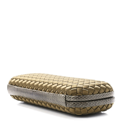 Bottega Veneta Satin Intreccio Impero Ayers Stretch Knot Clutch Light Brown 8 of 10