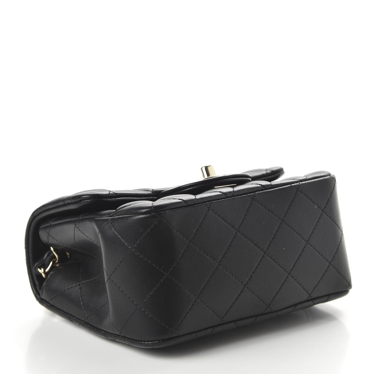 Lambskin Quilted Mini Square Flap Black