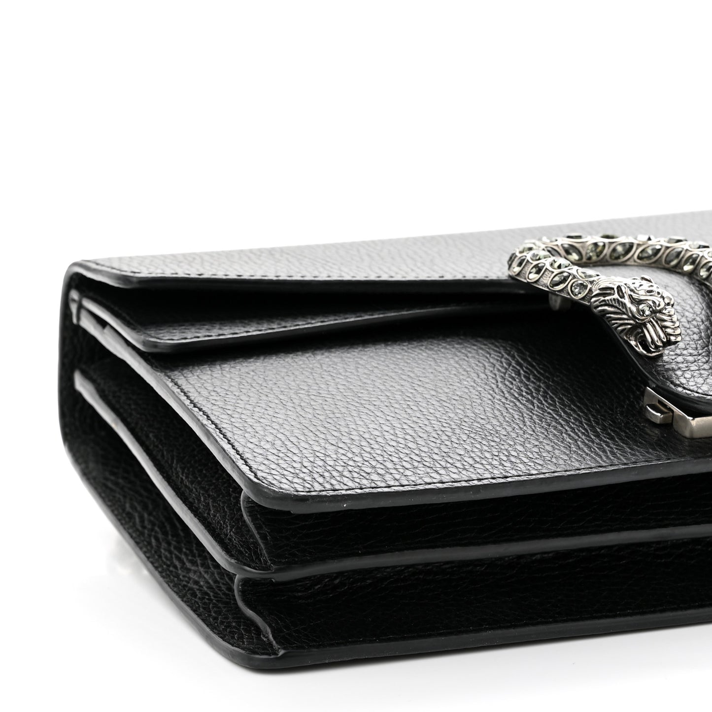 Pebbled Calfskin Small Dionysus Shoulder Bag Black