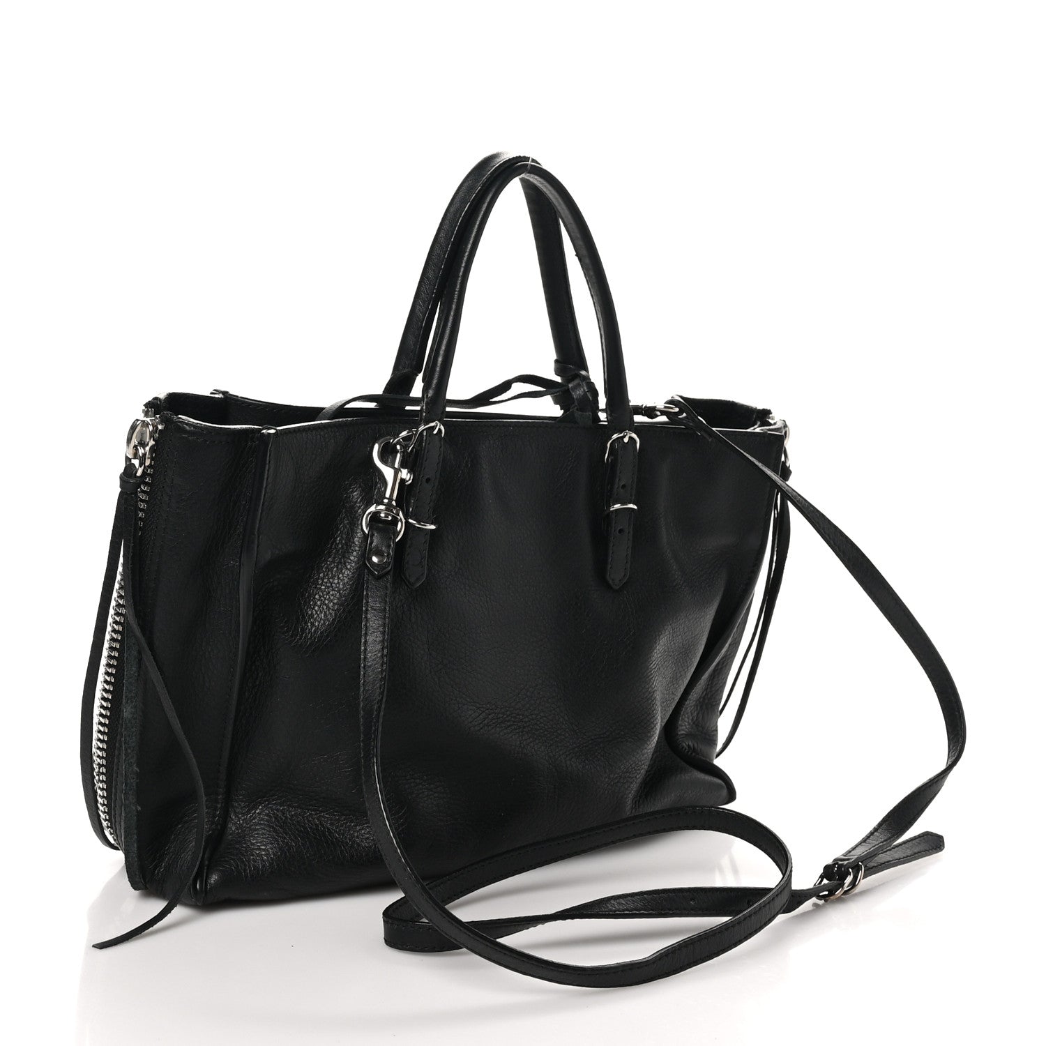 Balenciaga Veau Papier A6 Zip Around Tote Black 1729599 – FASHIONPHILE