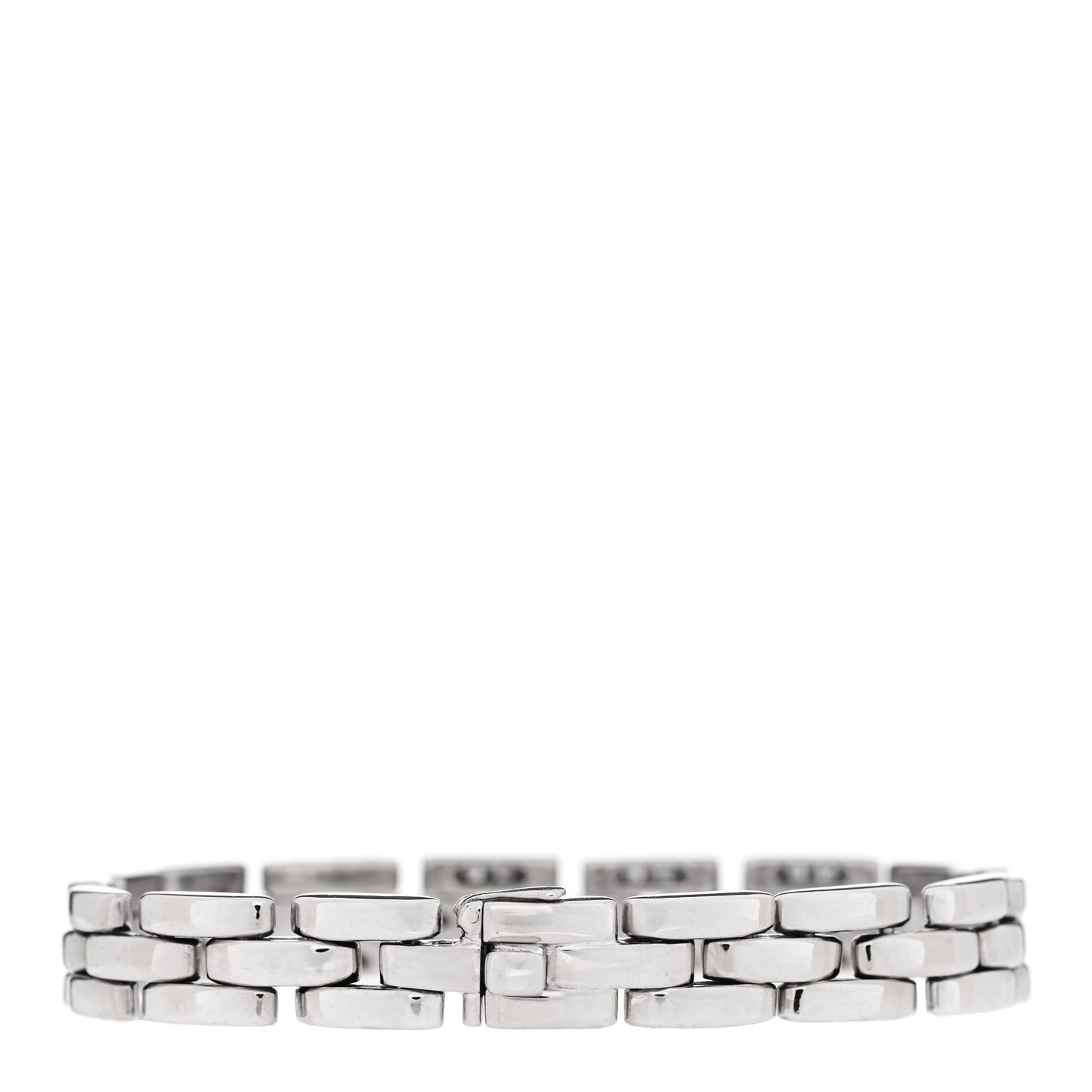 18K White Gold Diamond Maillon Panthere Link Bracelet