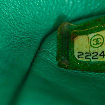 Chanel Caviar Quilted Medium Double Flap Green 7 of 13