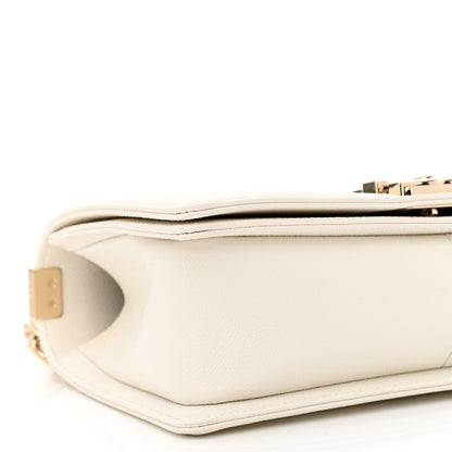 Chanel Caviar Quilted Medium Boy Flap White 9 of 11
