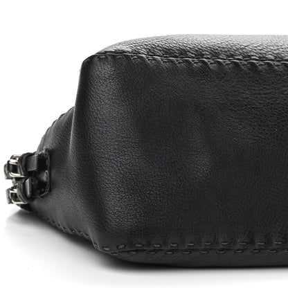 Fendi Calfskin Romano Selleria Chain Shoulder Bag Black 9 of 13