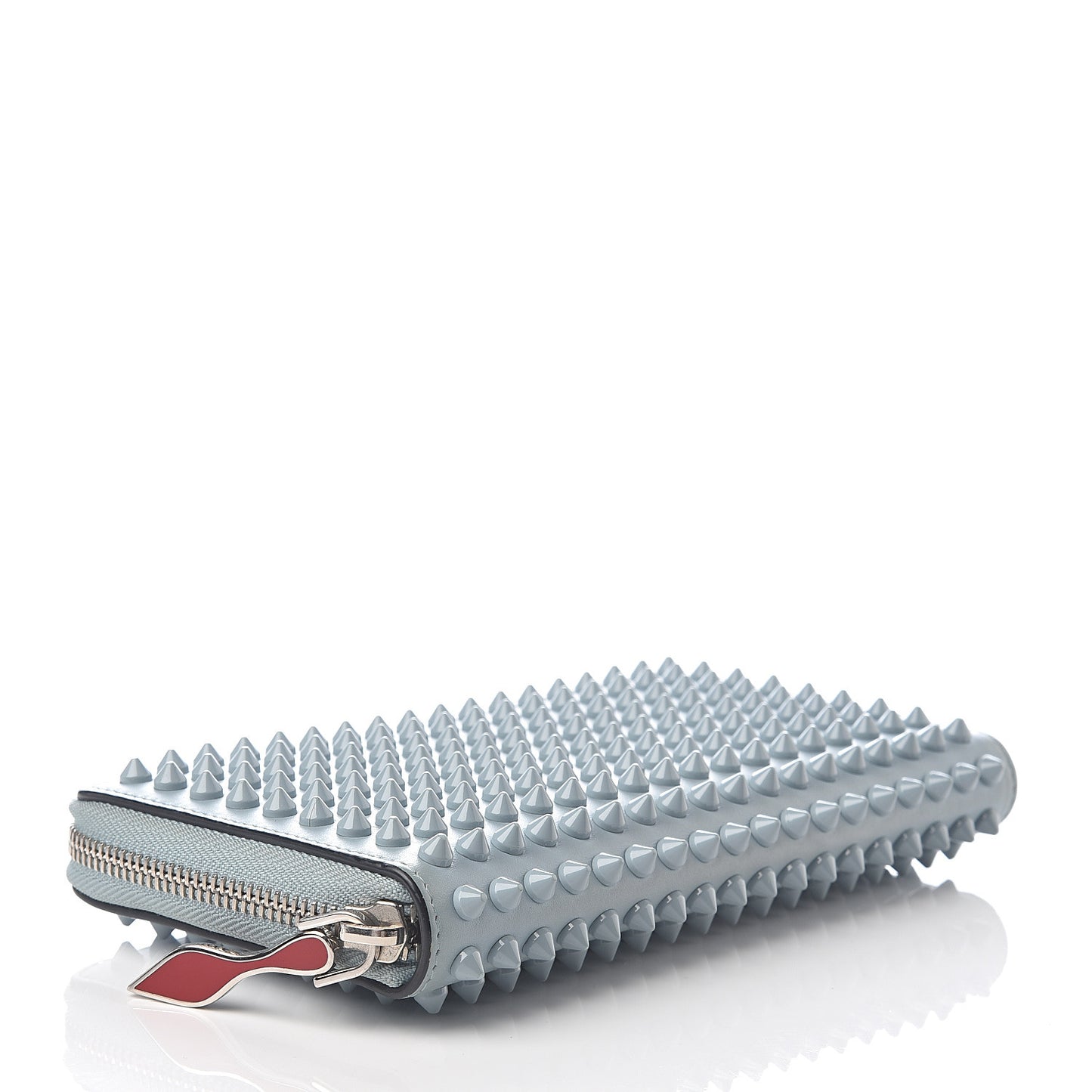 Calfskin Panettone Spiked Zip Around Wallet Horizon