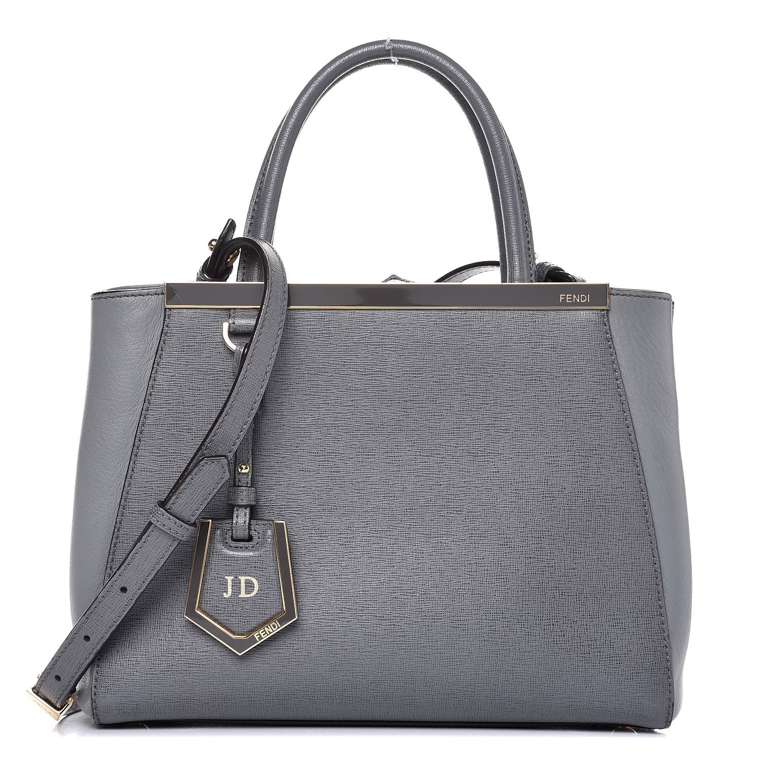 Fendi Vitello Elite Petite 2Jours Tote Grigio Grigio Chiaro 1 of 11