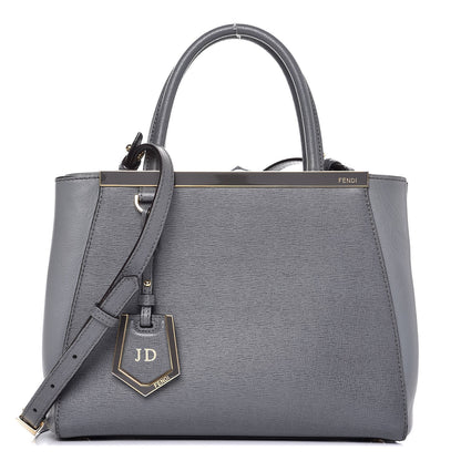 Fendi Vitello Elite Petite 2Jours Tote Grigio Grigio Chiaro 1 of 11