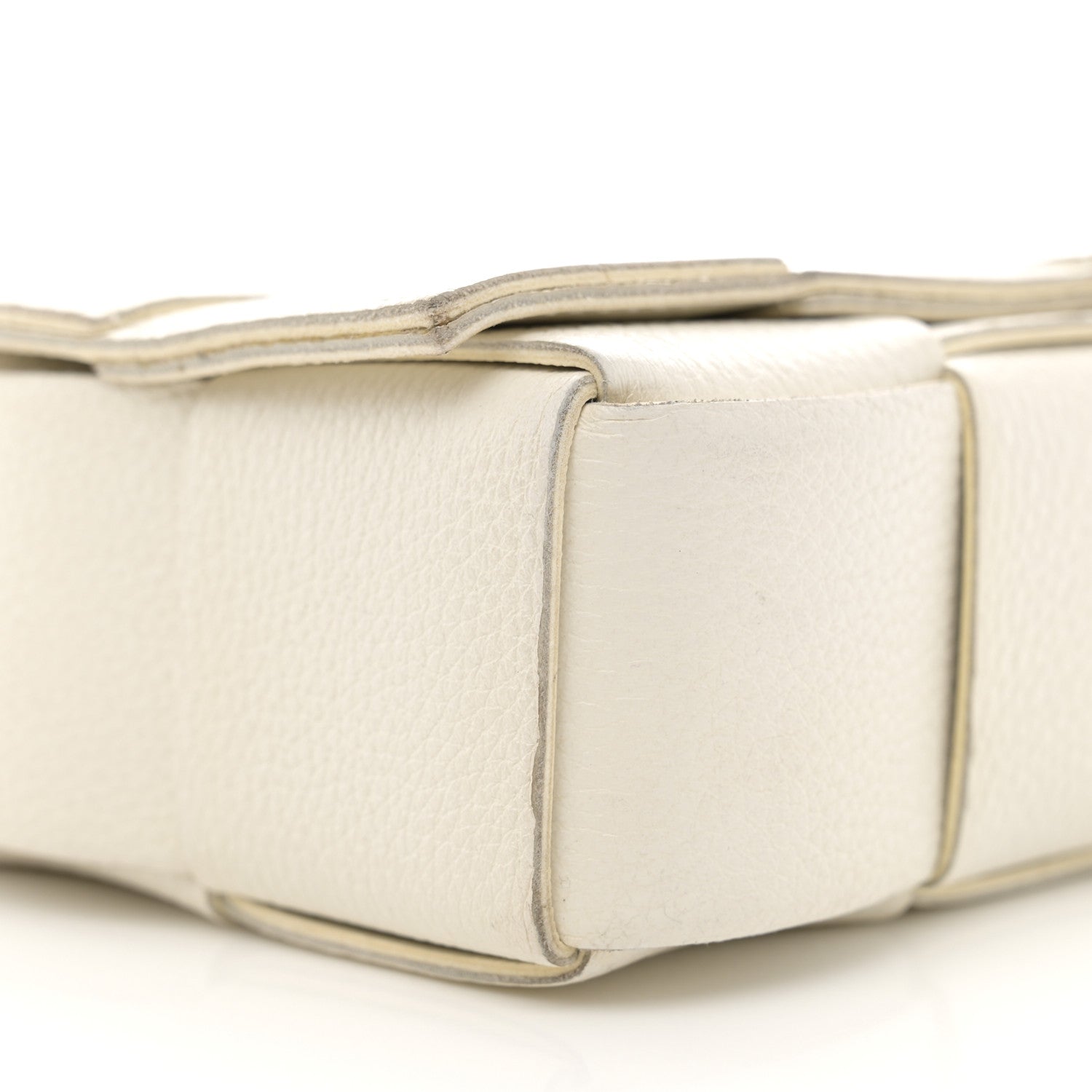 Bottega Veneta Grained Calfskin Maxi Intrecciato Cassette Crossbody Bag White 10 of 13
