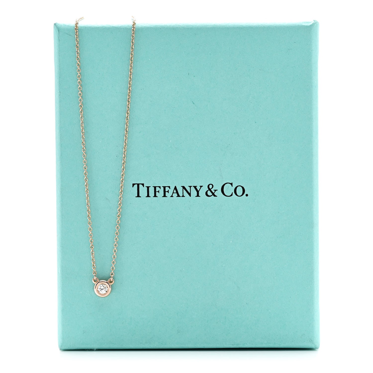 Tiffany 18K Rose Gold Diamond .12ct Elsa Peretti Diamonds by the Yard Pendant Necklace 6 of 6