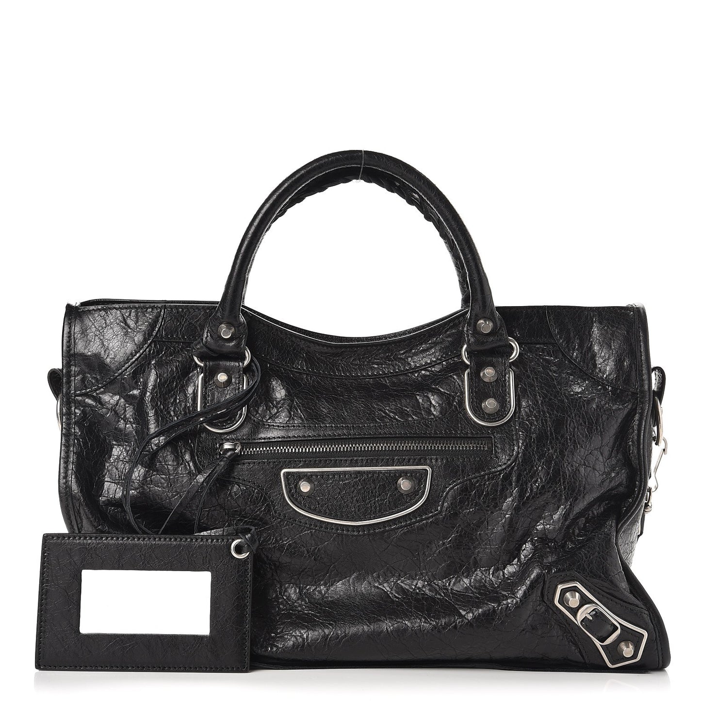 Agneau Silver Metallic Edge Hardware City Black