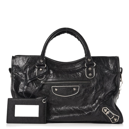 Balenciaga Agneau Silver Metallic Edge Hardware City Black 1 of 8
