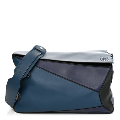 Loewe Calfskin XL Puzzle Bag Blue Black 1 of 11
