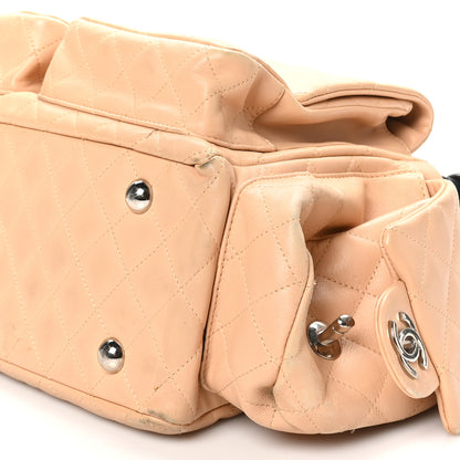 Chanel Calfskin Quilted Large Cambon Multipocket Reporter Beige Black 10 of 13