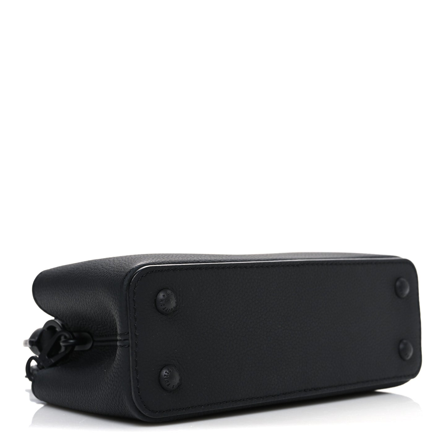 Matte Taurillon Capucines East West Mini All Black