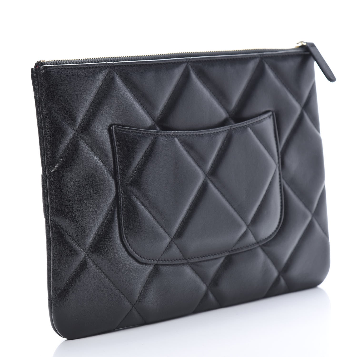Chanel Lambskin Quilted Large 19 Cosmetic Case Black 3 of 7