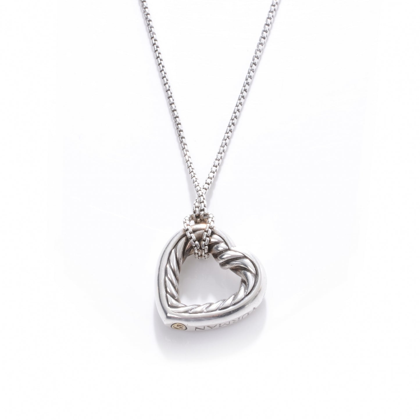 Sterling Silver Open Heart Cable Necklace