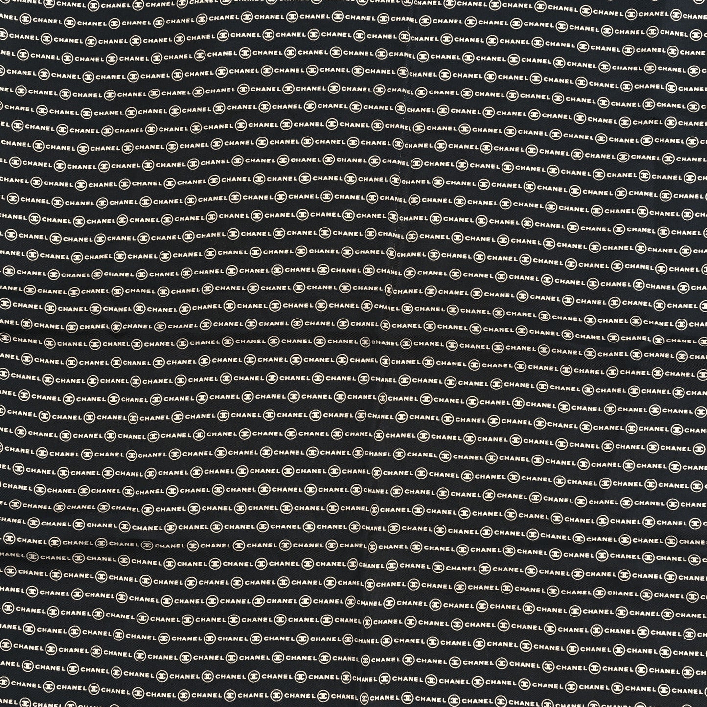 Silk CC Logo Scarf Black White