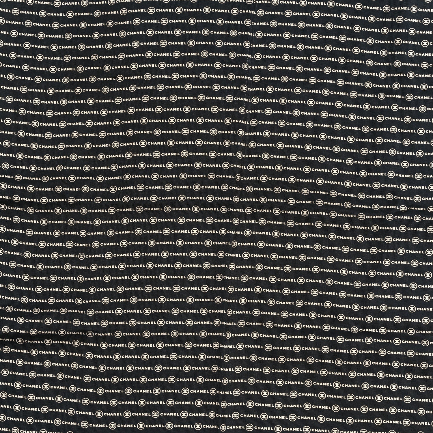 Chanel Silk CC Logo Scarf Black White 2 of 3