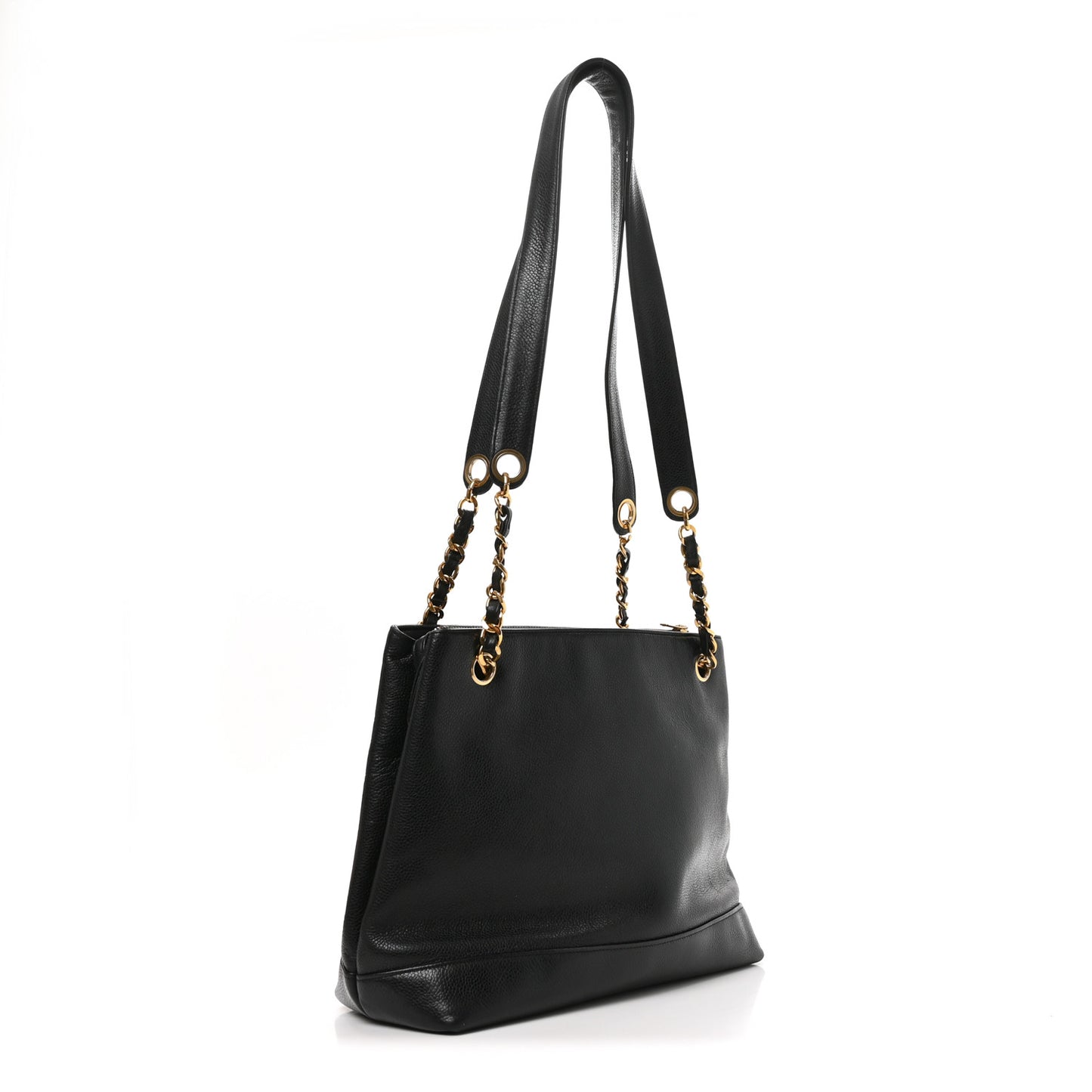 Caviar Large CC Shoulder Bag Black