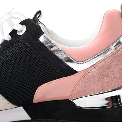 Louis Vuitton Suede Calfskin Run Away Sneakers 39 Blue Pink White 9 of 9