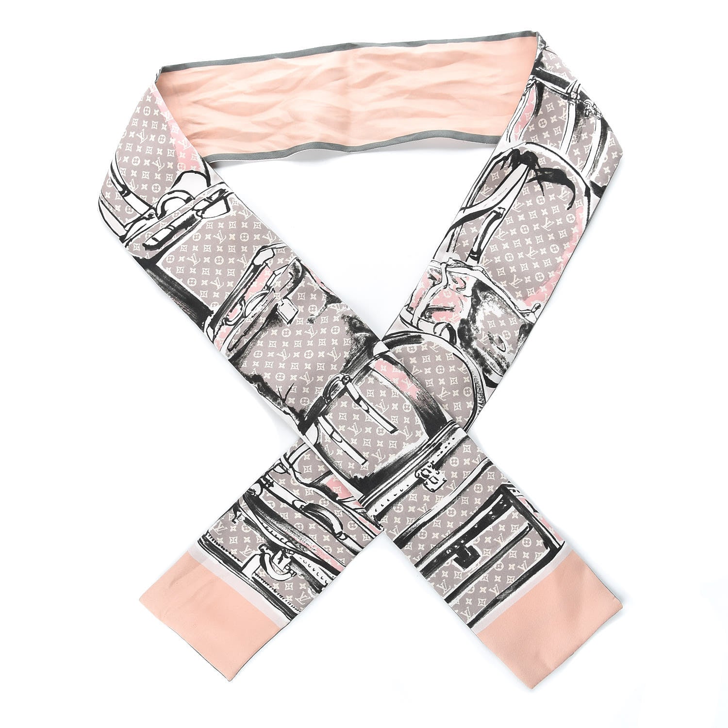 Louis Vuitton Silk Monogram Trunks Bandeau Rose Poudre 1 of 3