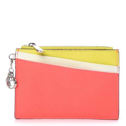 Christian Dior Bullcalf Tri-Color Diorissimo Card Holder Vert Acide 1 of 9